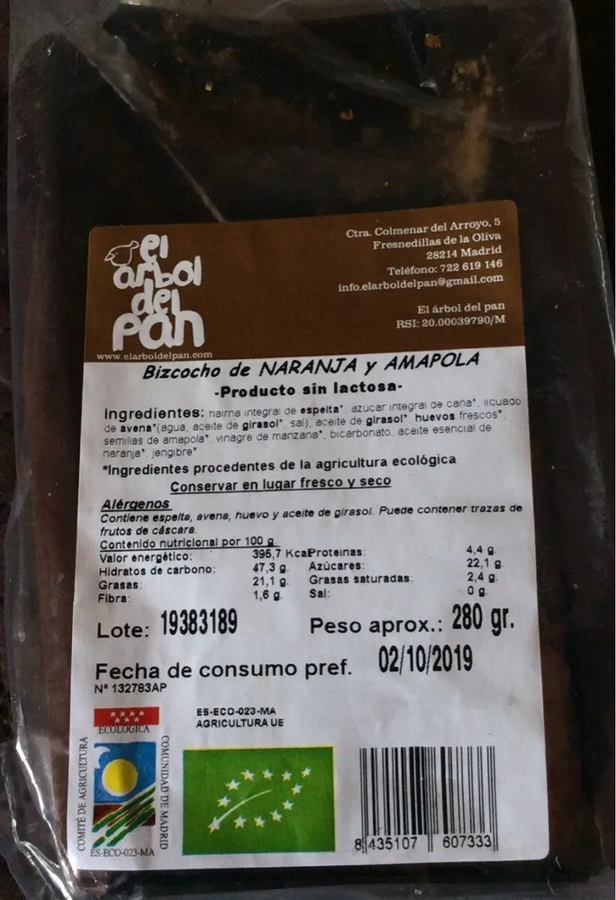 Bizcocho de naranja y amapola