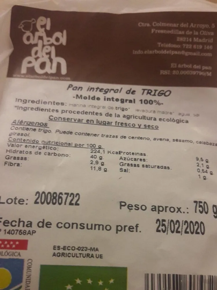 Pan integral de trigo