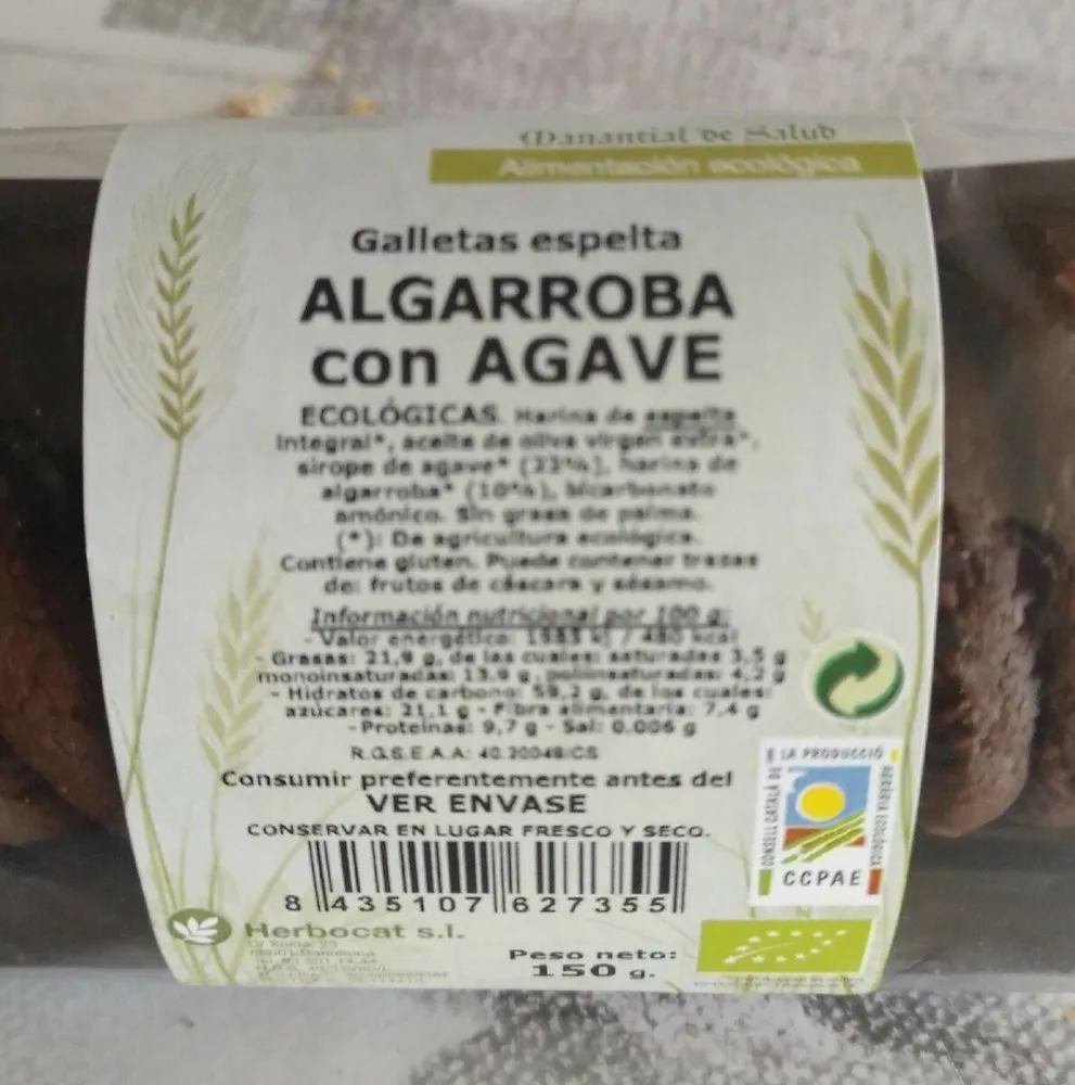 Galletas espelta algarroba con agave