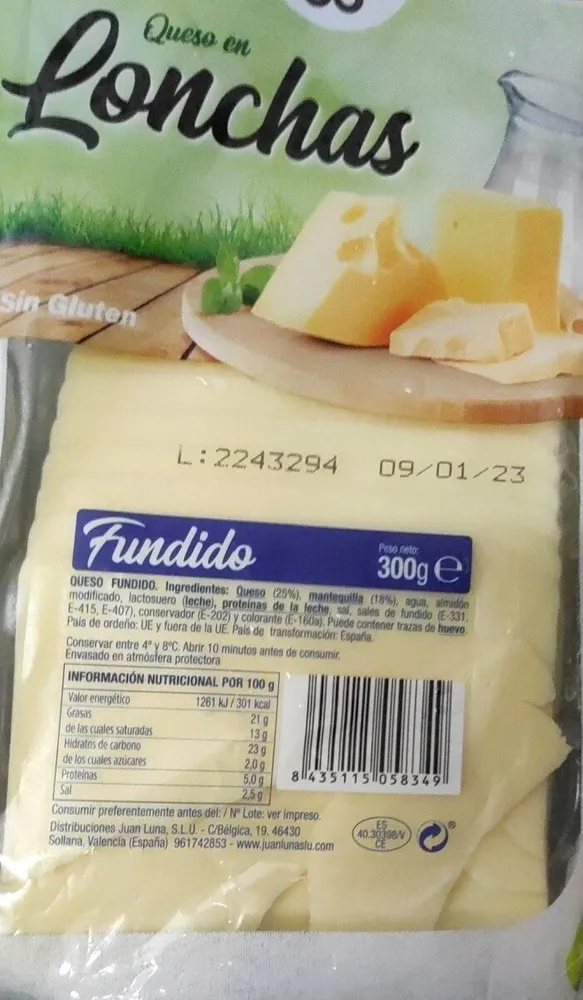 Queso en lonchas
