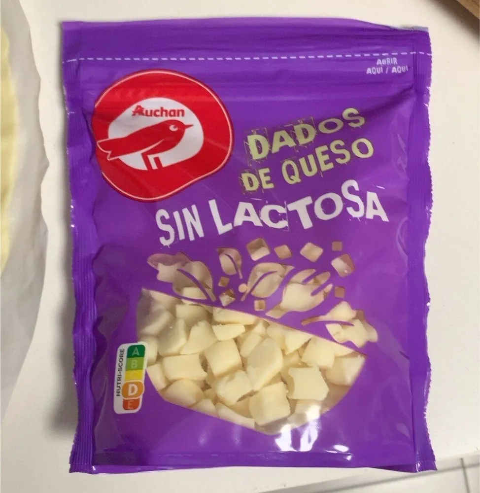 Dados de queso sin lactosa