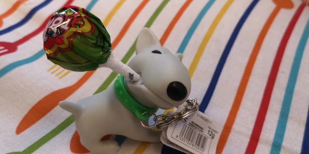 Chien avec sucette
