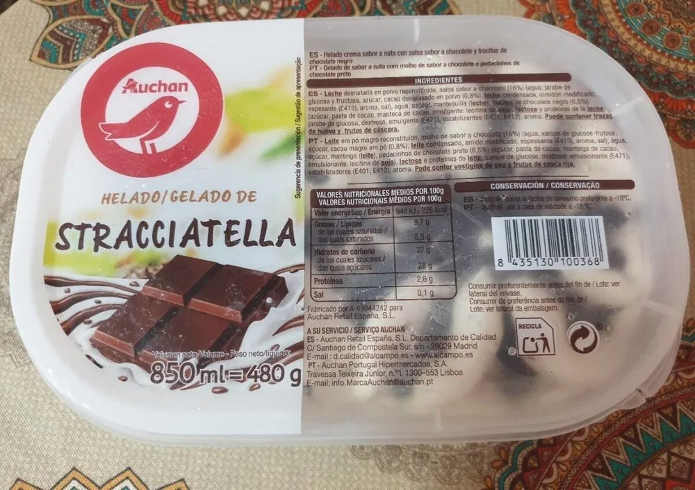 Helado stracciatella