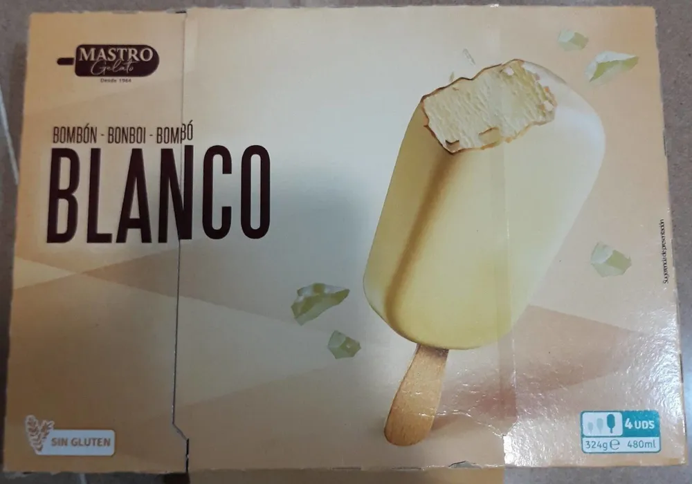 Helado bombón blanco