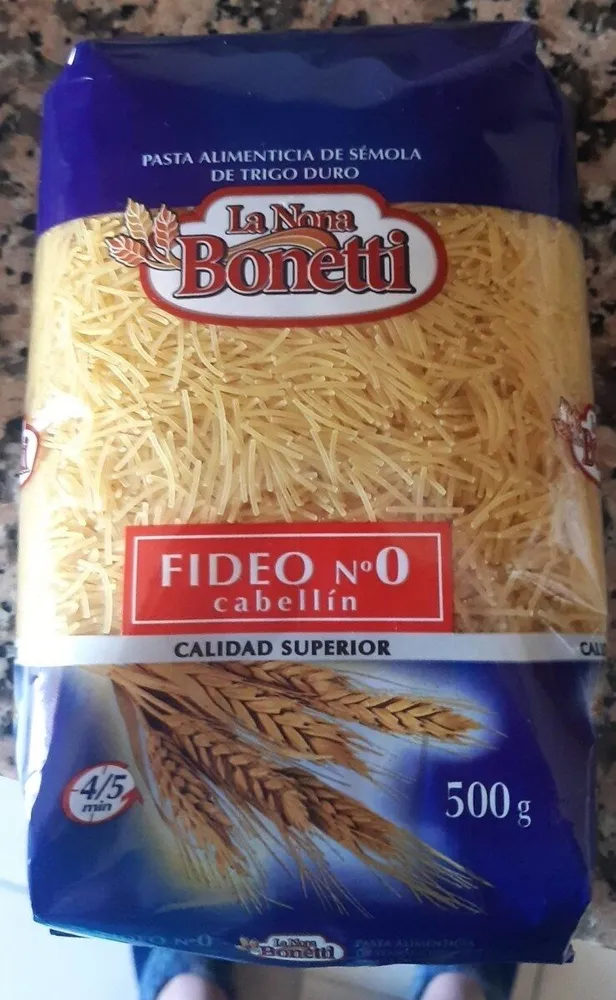 Pasta alimenticia de sémola de trigo duro
