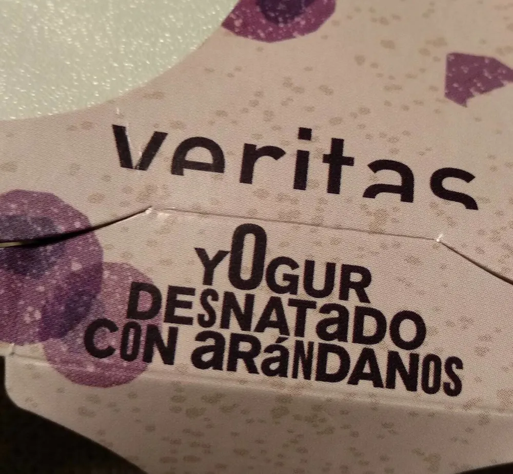 Yogur desnatado con arándanos