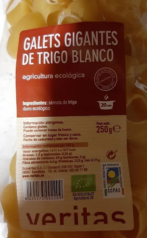 Galets gigantes de trigo blanco