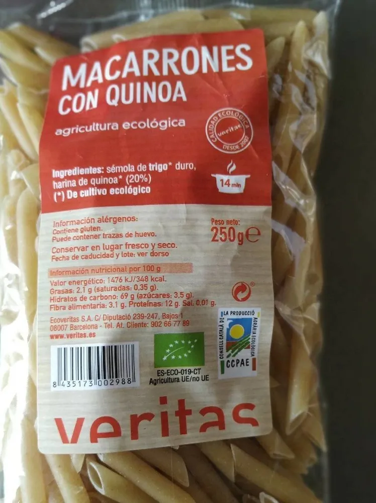 Macarrones con quinoa
