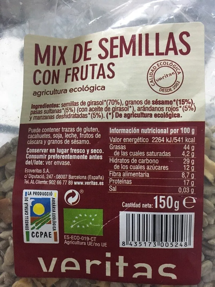 Mix de semillas con frutas