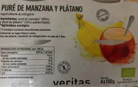 Puré De Manzana Y Plã¡tano Eco Veritas (pack 4 X 100G)