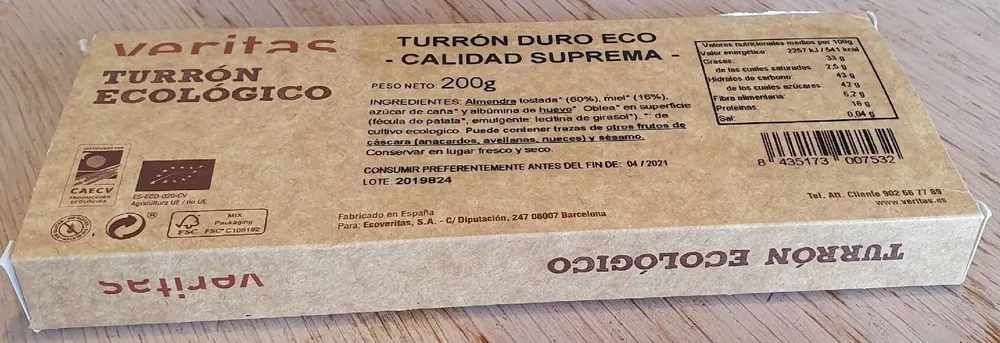 Turron duro eco -calidad suprema-