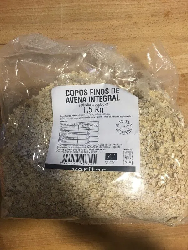 Copos finos de avena integral