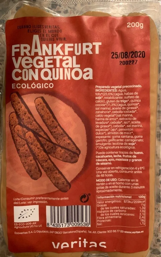 Frankfurt vegetal con quinoa