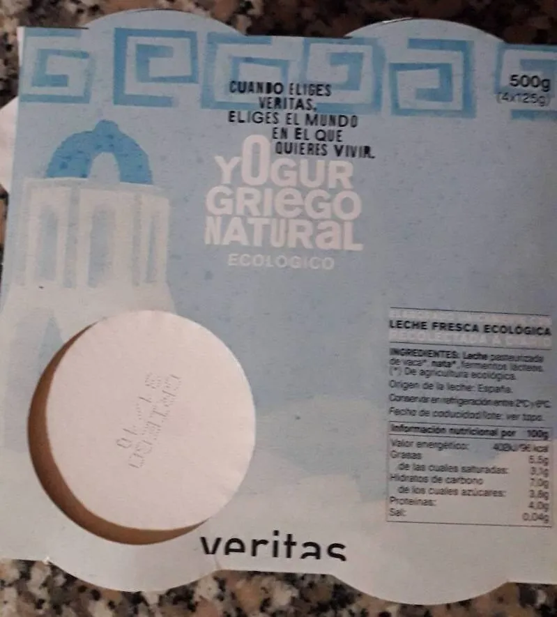 Yogur griego natural ecológico