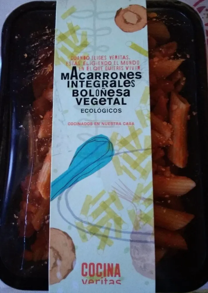 Macarrones integrales boloñesa vegetal