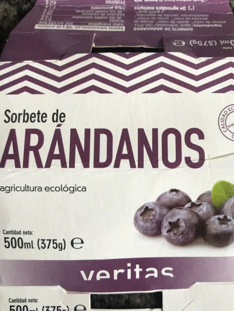 Sorbete de arándanos