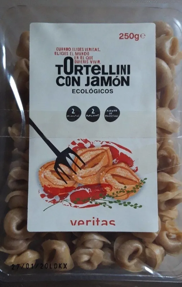Tortellini con jamón