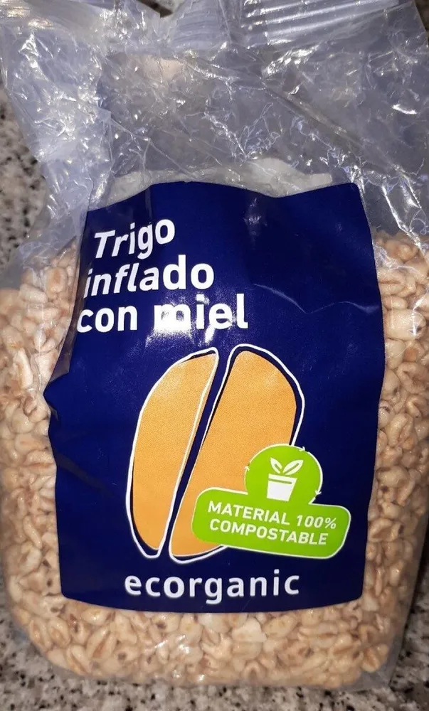 Trigo inflado con miel
