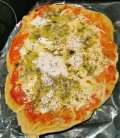 Pizza de puerros y queso de cabra