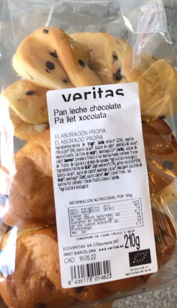 Pan de leche con chocolate