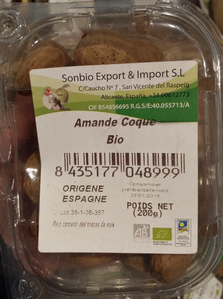 Amande coque bio