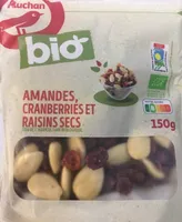 Amandes, cranberries et raisins secs