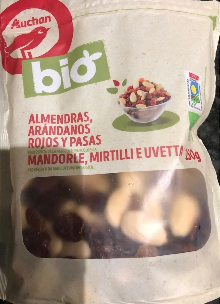 Almendras Arandanos Rojos y Pasas