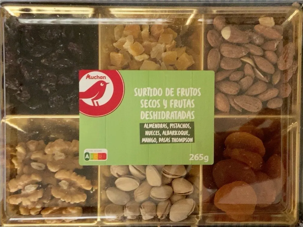 surtido de frutos secos y frutas deshidratadas