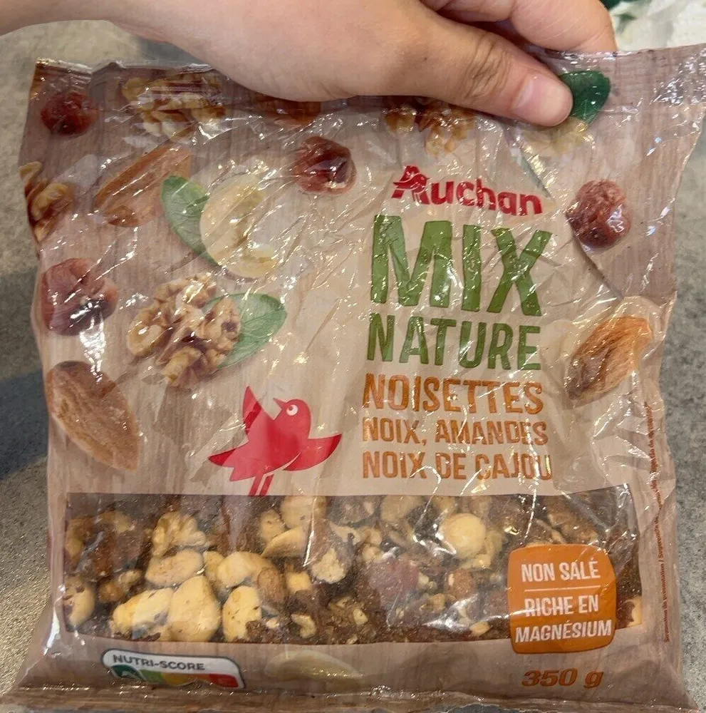 Mix nature noisettes, noix, amandes, noix de cajou