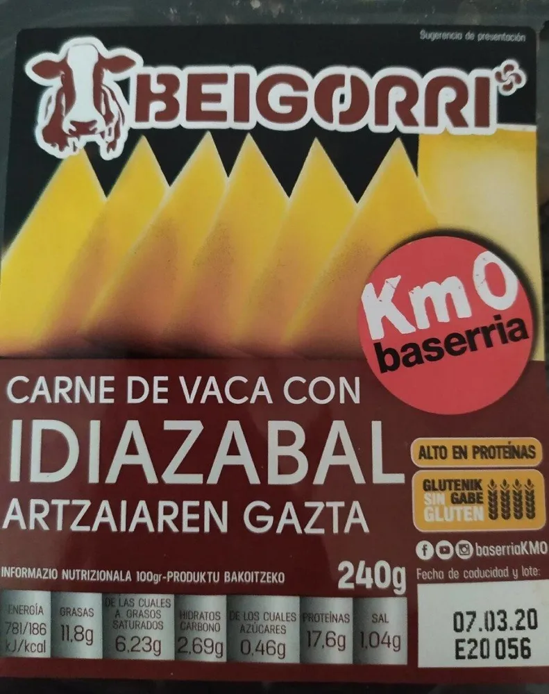 Carne de vaca con idiazabal