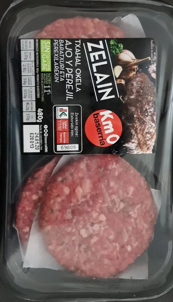 Preparado de carne burguer vacuno