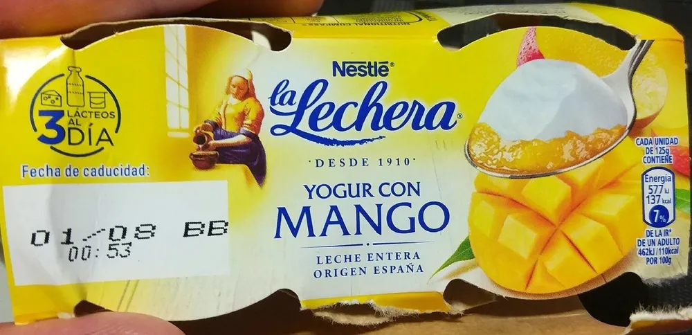 Yogur con mango