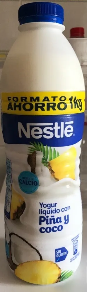Yogur líquido con piña y coco
