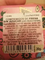 Comprimidos de fresa sin azúcar