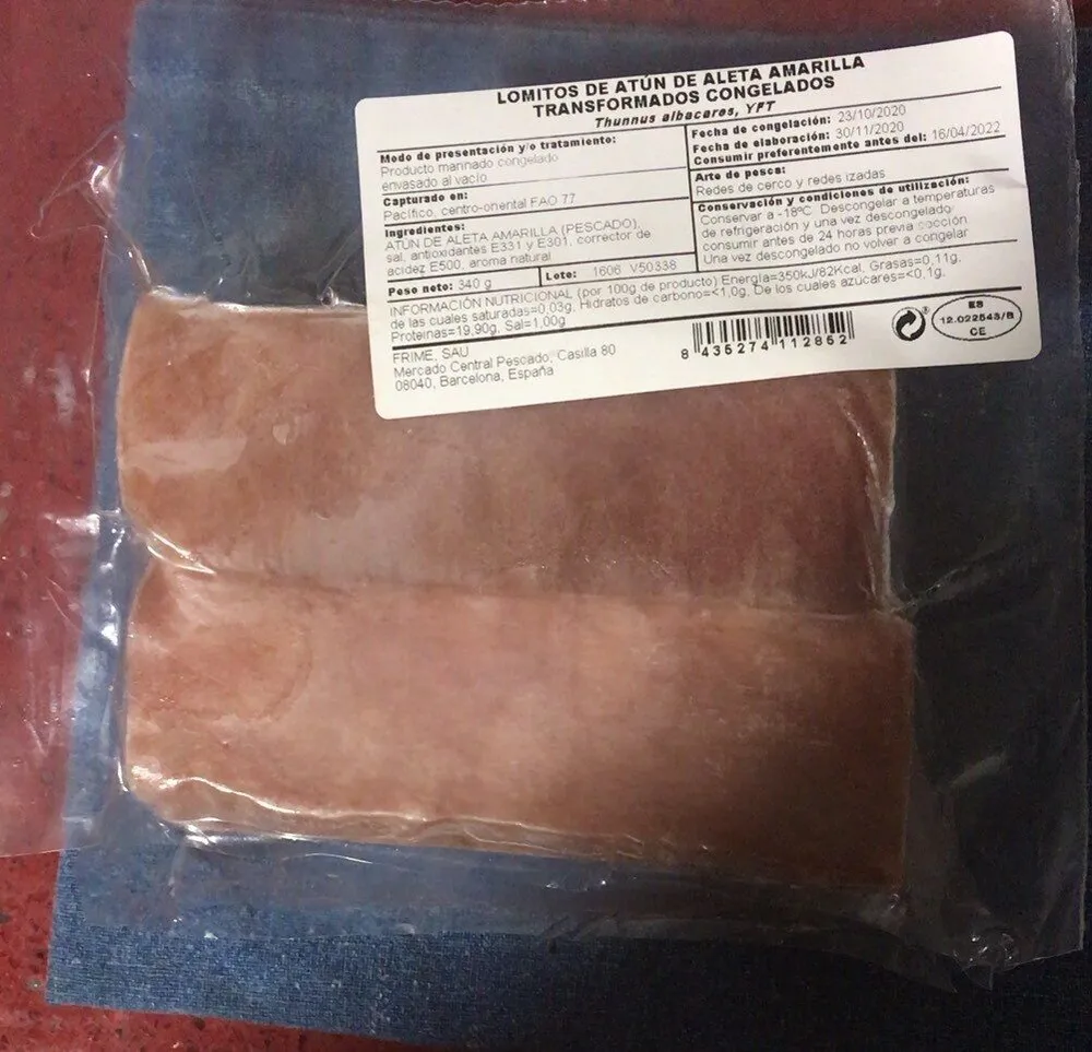 Lomitos de atun de aleta amarilla