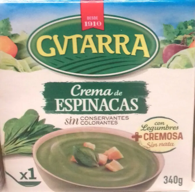 Crema de espinacas con legumbres envase 340 g