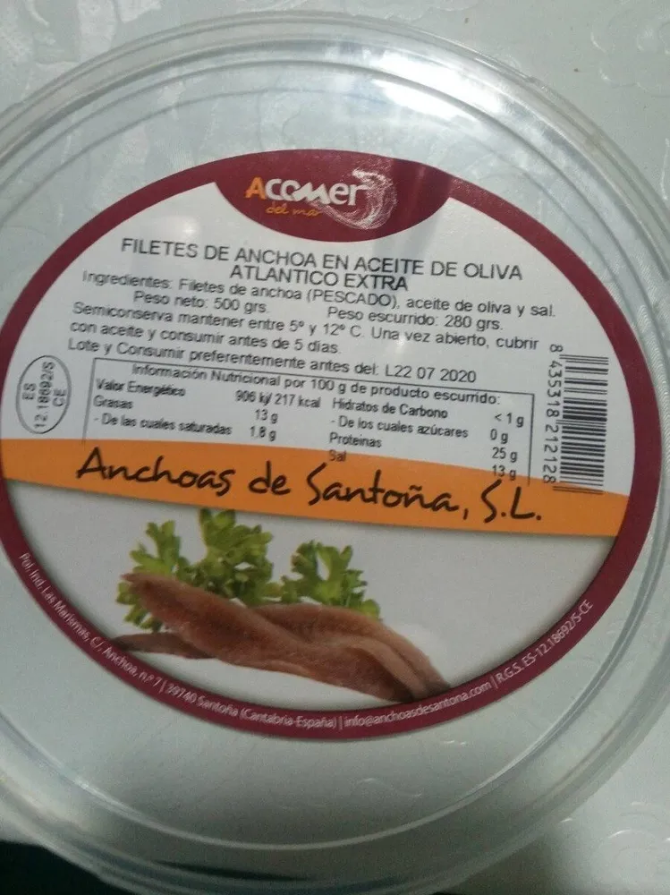 Anchoas en aceite de oliva