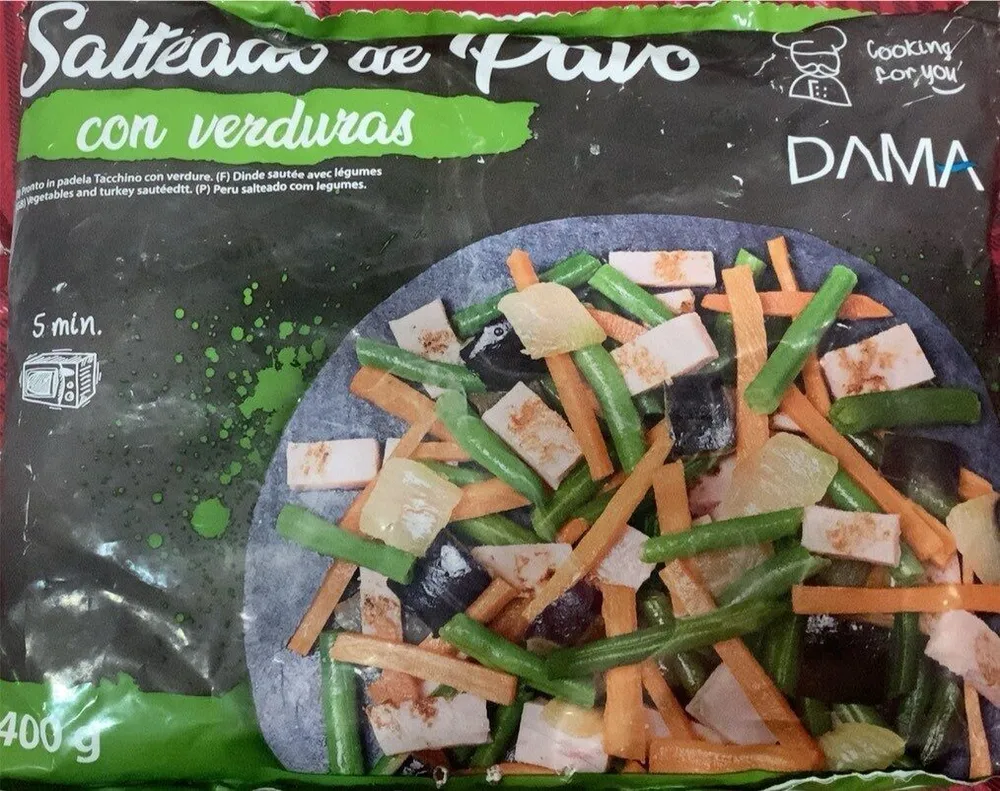 Salteado de pavo con verduras
