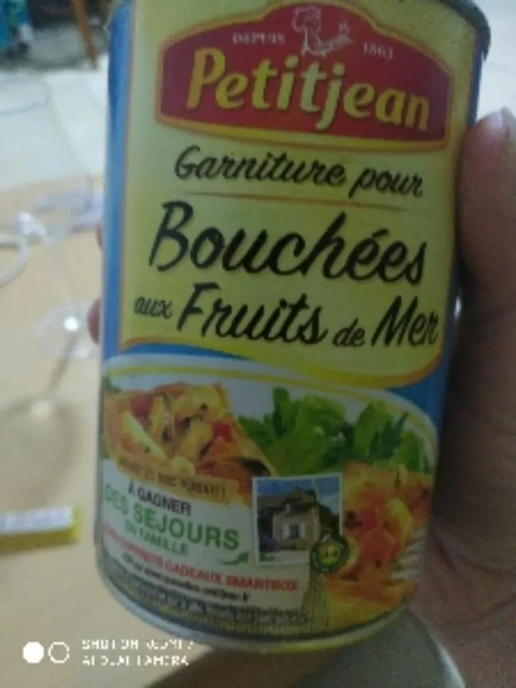 Garniture pour bouchées aux fruits de mer