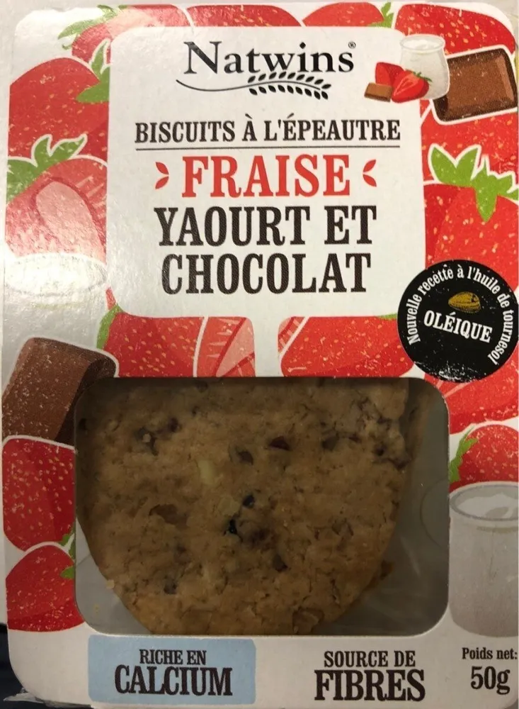 Biscuit à l'épeautre fraise,yaourt et chocolat