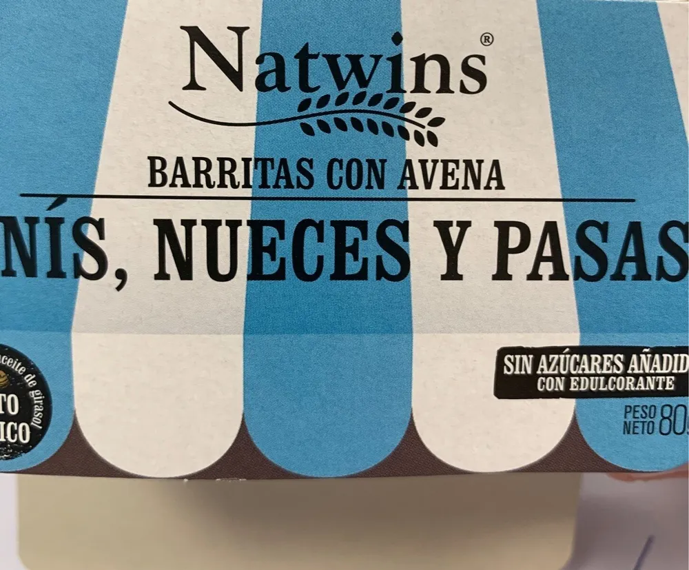 Barritas con Avena Anis Nueces y Pasas
