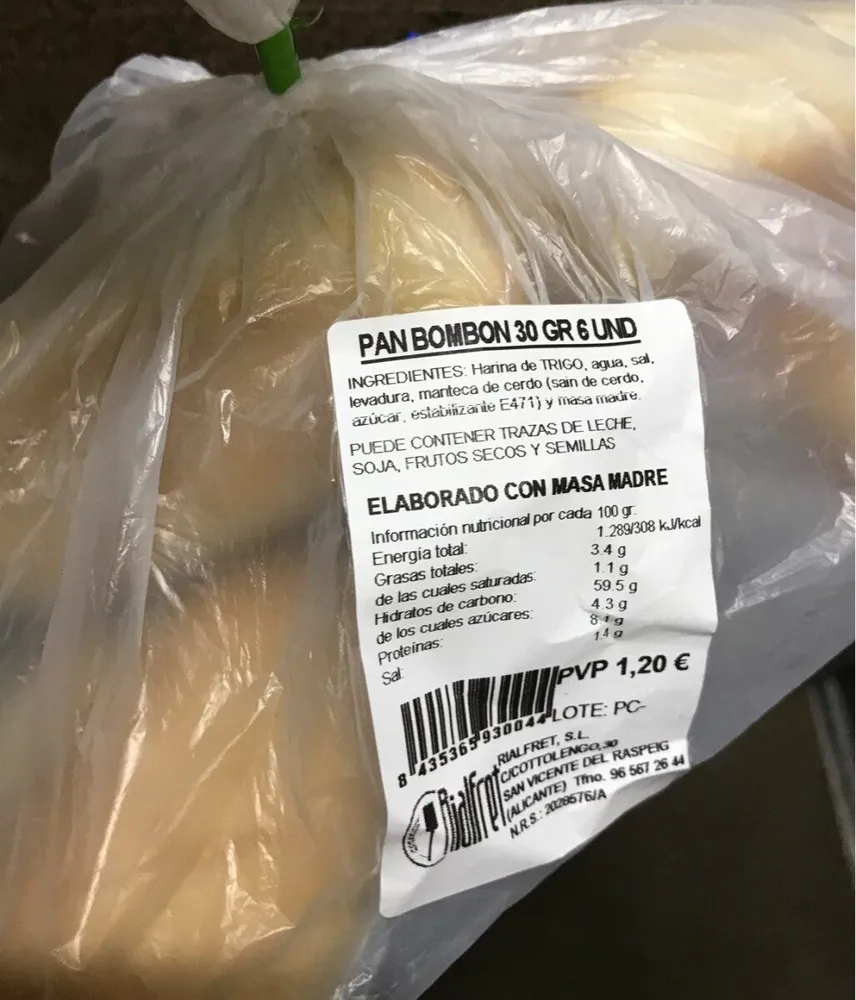 Pan bombon 30 gr 6u