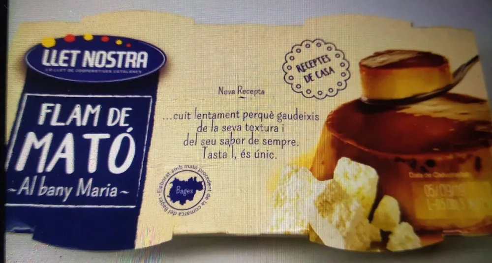 Flan de mató sin gluten