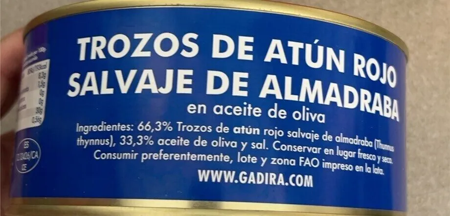 Trozos de atun rojo salvaje de almadraba