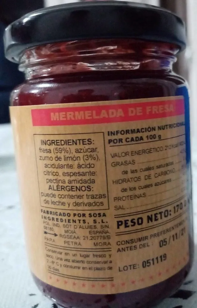 Mermelada de fresa