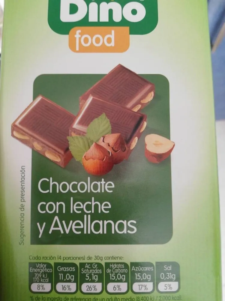Chocolate con leche y avellanas