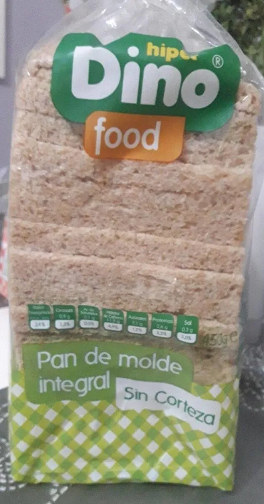 Pan de molde integral (sin corteza)