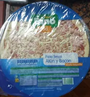 Pizza fresca atún y bacon