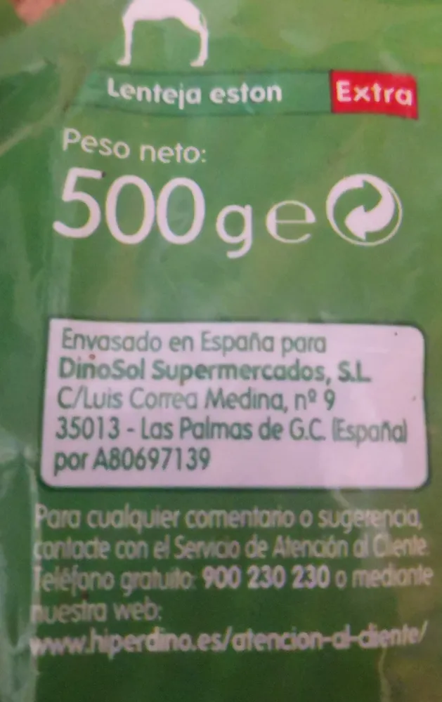 Lenteja tipo Lanzarote Extra