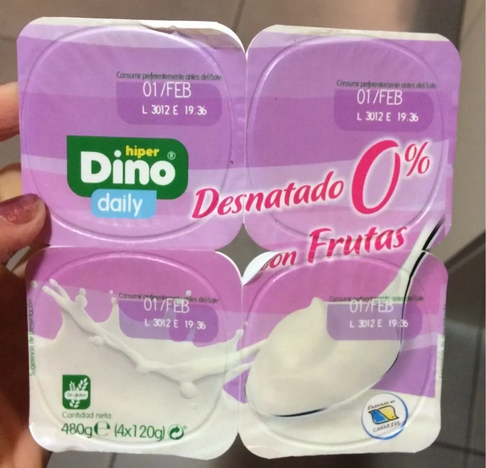 Yogur desnatado 0% con frutas